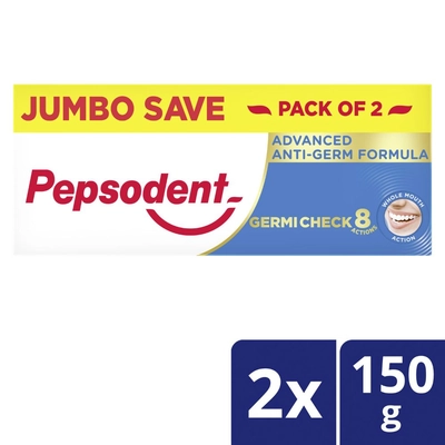 Pepsodent Germi Check 8 Actions Toothpaste, 300 gm (2x150 gm), Pack of 1