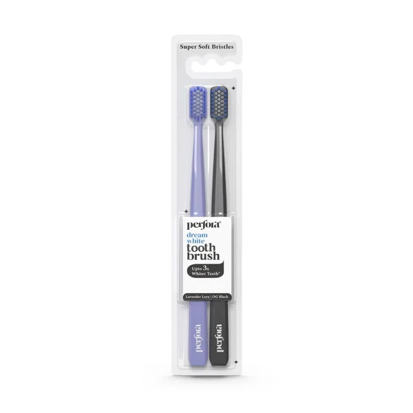Perfora Lavender Love &amp; OG Black Color Toothbrush, 2 Count, Pack of 1