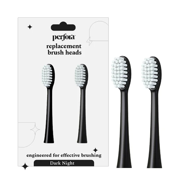 Perfora Replacement Brush Heads Dark Night for Perfora Electric Toothbrush, 2 Count, Pack of 1
