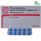 PHENERGAN 25MG TABLET, Pack of 10 TABLETS