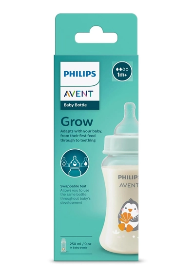 Philips Avent Grow Baby Feeding Bottle SCF061/61 for 1+ Months, 250 ml Bottle, Pack of 1