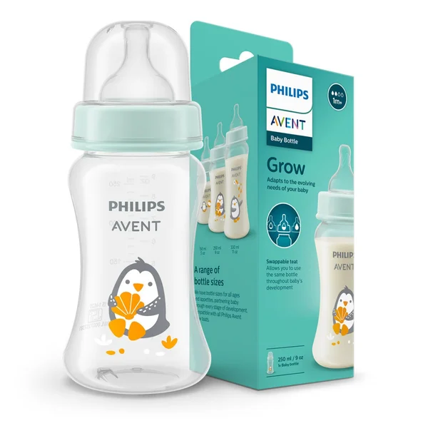 Philips Avent Grow Baby Feeding Bottle SCF061/61 for 1+ Months, 250 ml Bottle, Pack of 1