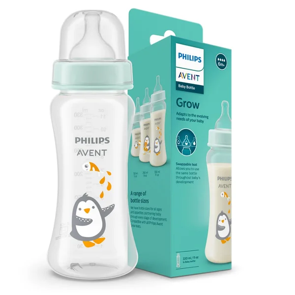 Philips Avent Baby Bottle (SCF064/01) for 6M+, 330 ml Bottle, Pack of 1
