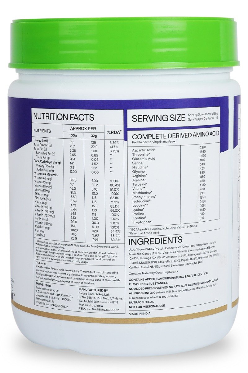 Oziva Protein & Herbs For Men Chocolate Flavour Powder 453 gm, Pack of 1 Oziva Protein & Herbs For Men Chocolate Flavour Powder 453 gm, Pack of 1