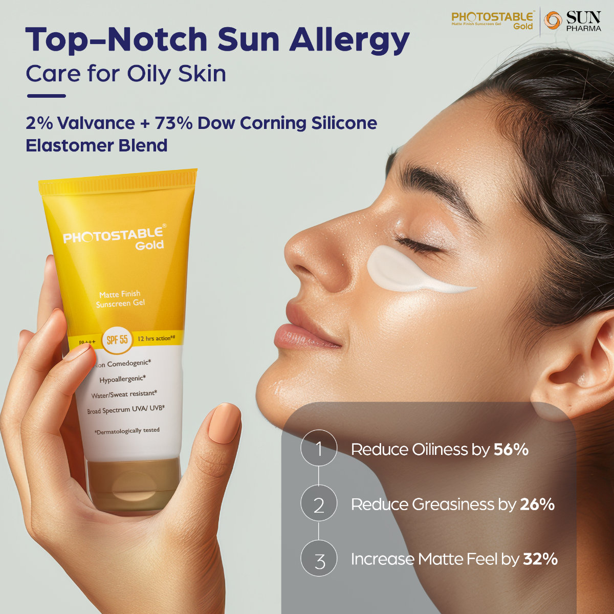 Photostable Gold Spf 55 Matte Finish Sunscreen Gel 50 gm, Pack of 1 Photostable Gold Spf 55 Matte Finish Sunscreen Gel 50 gm, Pack of 1