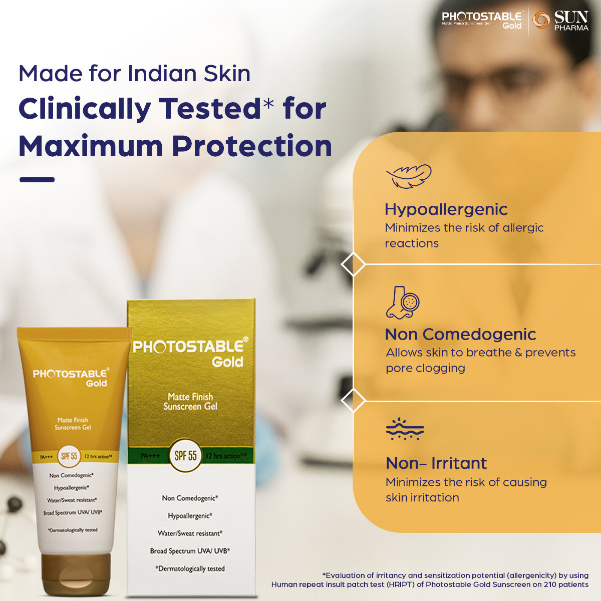 Photostable Gold Spf 55 Matte Finish Sunscreen Gel 50 gm, Pack of 1 Photostable Gold Spf 55 Matte Finish Sunscreen Gel 50 gm, Pack of 1