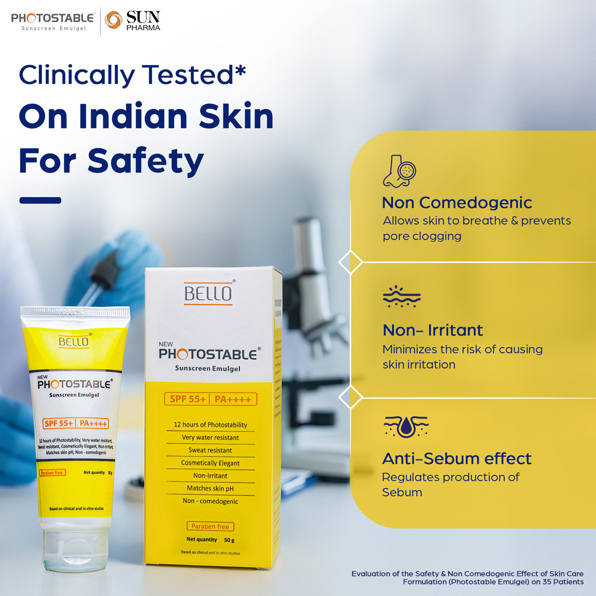 Photostable New SPF 55+ PA++++ Sunscreen Emulgel 50 gm, Pack of 1 Photostable New SPF 55+ PA++++ Sunscreen Emulgel 50 gm, Pack of 1