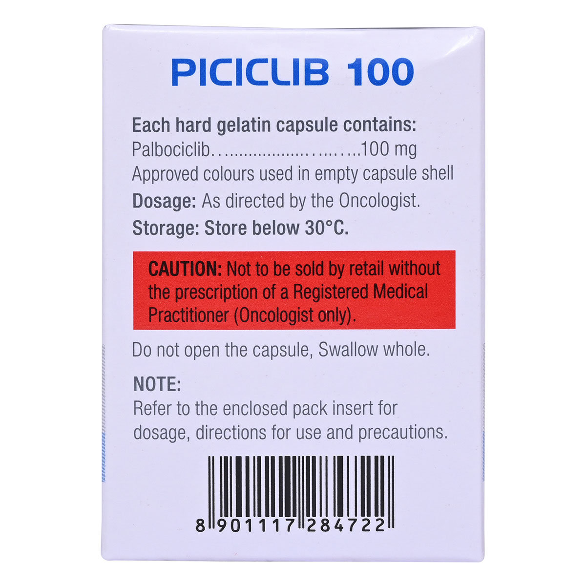 Piciclib 100 Capsule 21's, Pack of 1 Capsule Piciclib 100 Capsule 21's, Pack of 1 Capsule