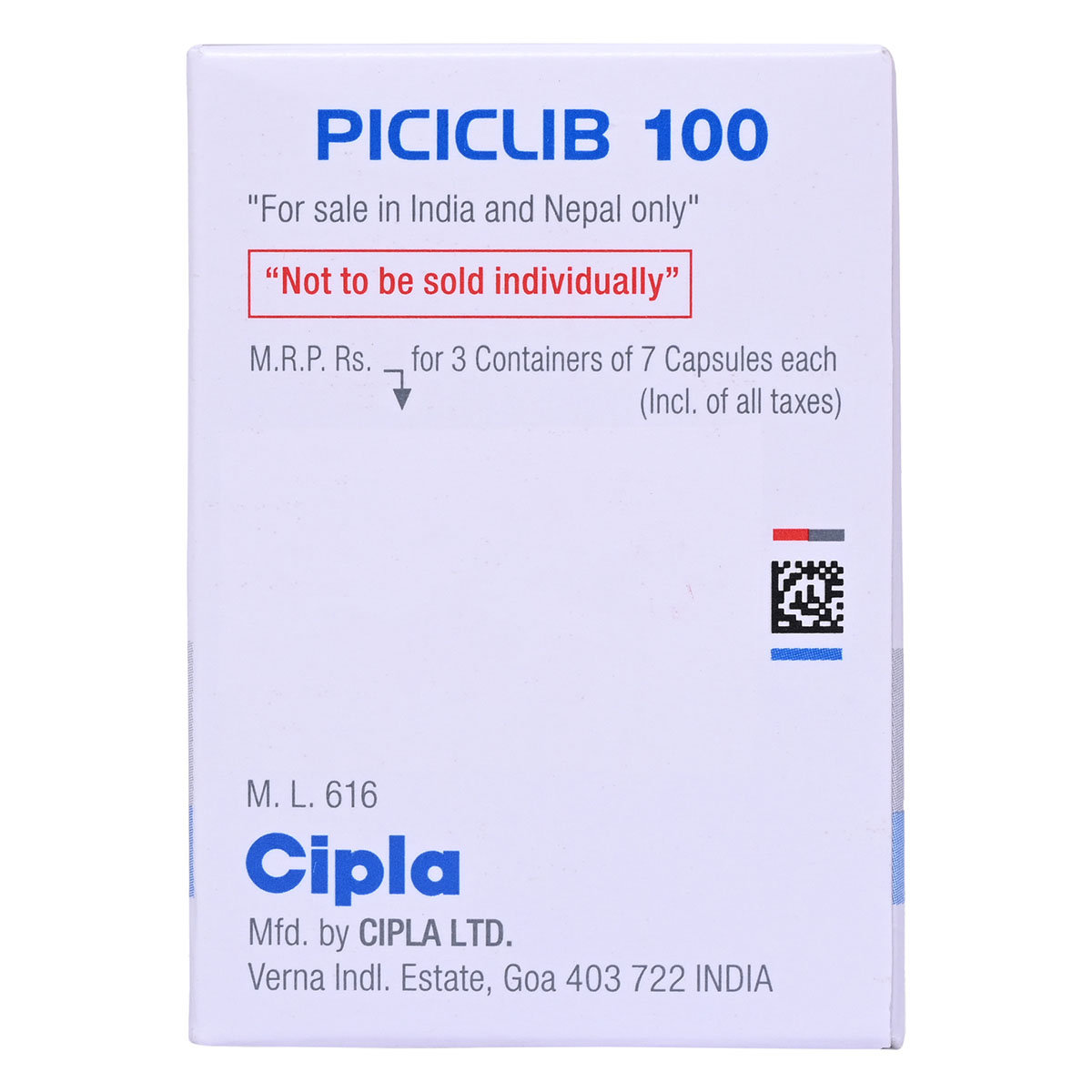 Piciclib 100 Capsule 21's, Pack of 1 Capsule Piciclib 100 Capsule 21's, Pack of 1 Capsule