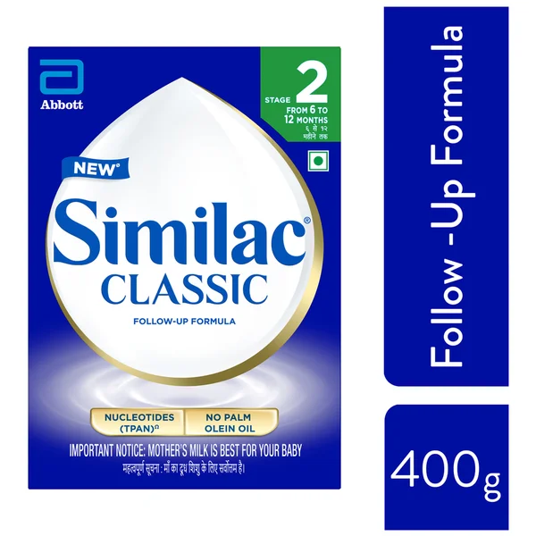 Similac Classic Follow Up Formula Stage 2 Powder (After 6 Months), 400 gm Refill Pack, Pack of 1