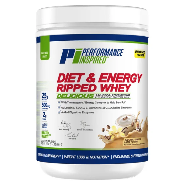 Performance Inspired (PID) Diet &amp; Energy Ripped Whey Delicious Natural Vanilla Latte Flavour Powder, 681 gm, Pack of 1