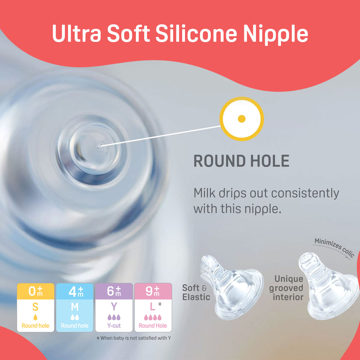 Pigeon Flexible Glass Feeding Bottle Large for 9+ Months, 240 ml, Pack of 1 Pigeon Flexible Glass Feeding Bottle Large for 9+ Months, 240 ml, Pack of 1