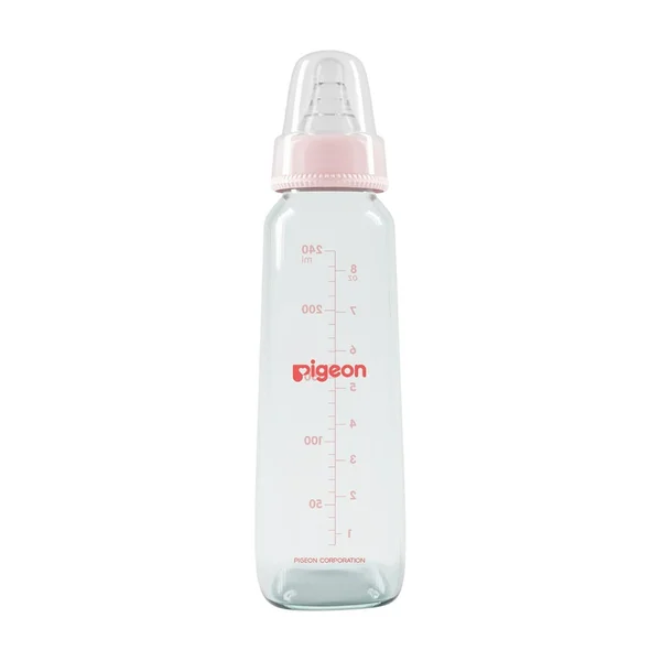 Pigeon Flexible Glass Feeding Bottle Medium for 4+ Months, 240 ml, Pack of 1