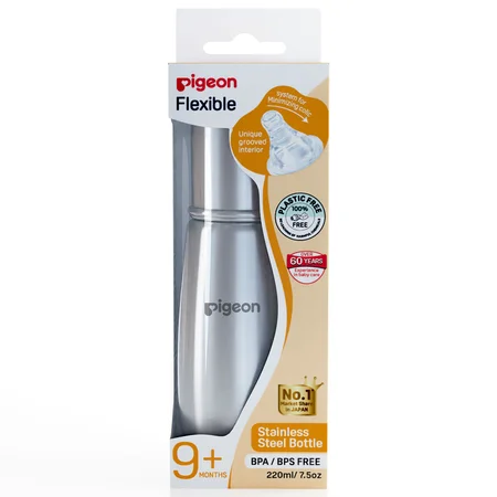 Pigeon Flexible Steel Feeding Bottle for 9+ Months Large, 220 ml