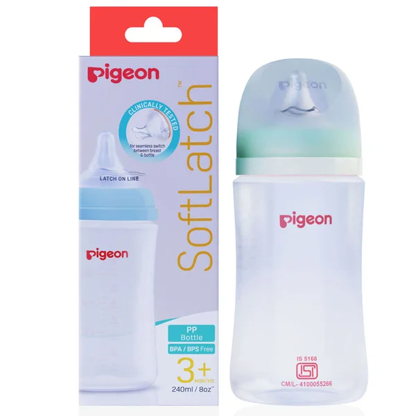 Pigeon Softlatch PP Bottle for 3+ Months (79205), 240 ml, Pack of 1