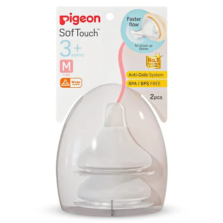 Pigeon Soft Touch Nipple for 3+ Months (79176) Medium, 2 Count
