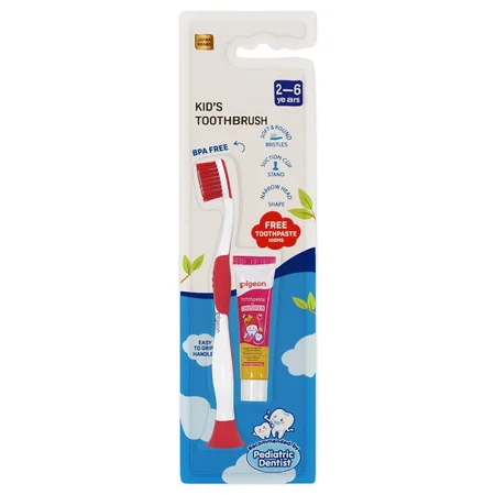 Pigeon Kids Toothbrush Red 2-6 Years, 1 Count (80634)