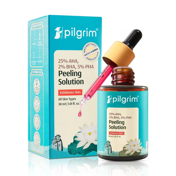 Pilgrim 25% AHA 2% BHA 5% PHA Peeling Solution, 30 ml, Pack of 1