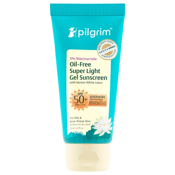 Pilgrim 5% Niacinamide Oil-Free Super Light SPF 50 PA++++ Gel Sunscreen, 40 ml