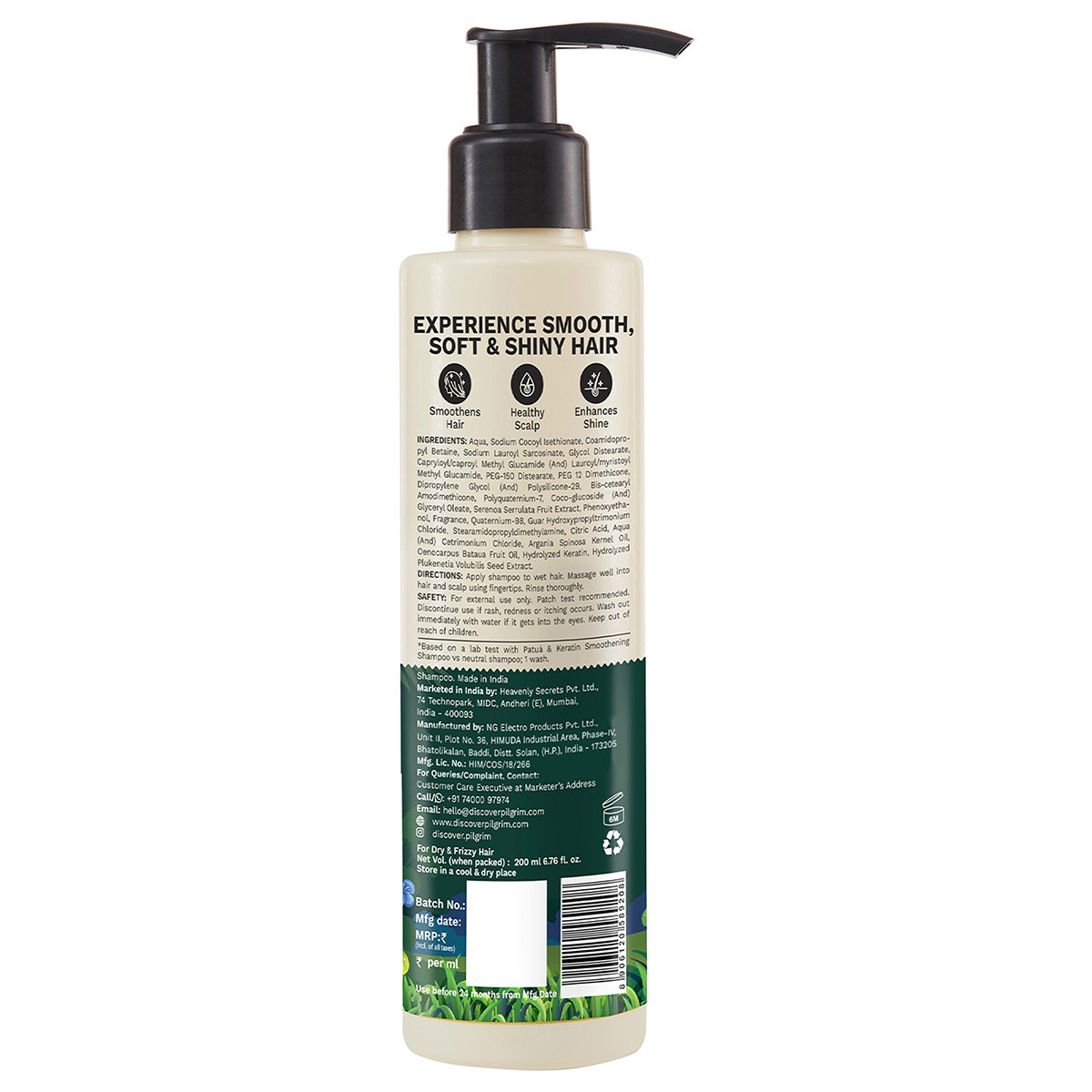 Pilgrim Patua & Keratin Smoothening Shampoo, 200 ml, Pack of 1 Pilgrim Patua & Keratin Smoothening Shampoo, 200 ml, Pack of 1