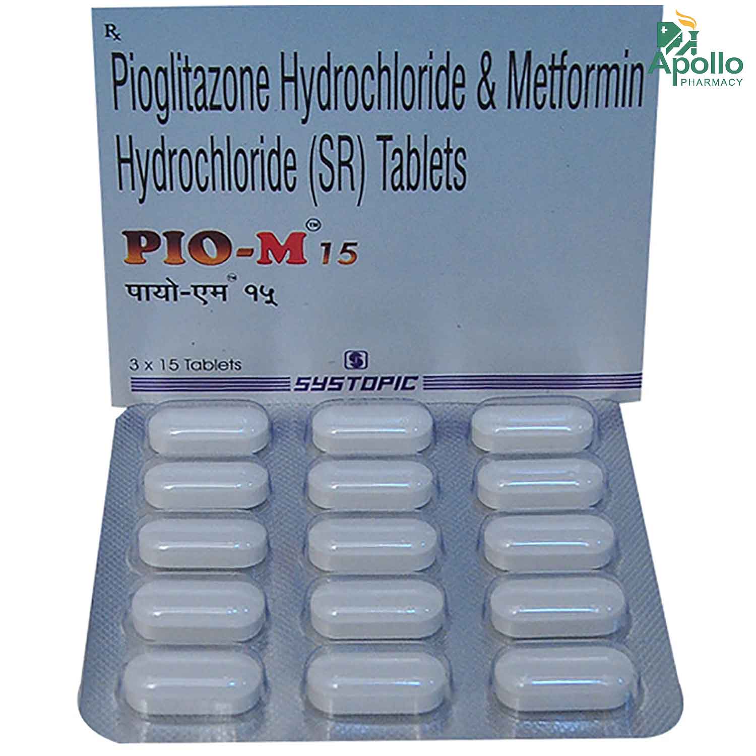 Pio M 15 Tablet 15's, Pack of 15 Pio M 15 Tablet 15's, Pack of 15