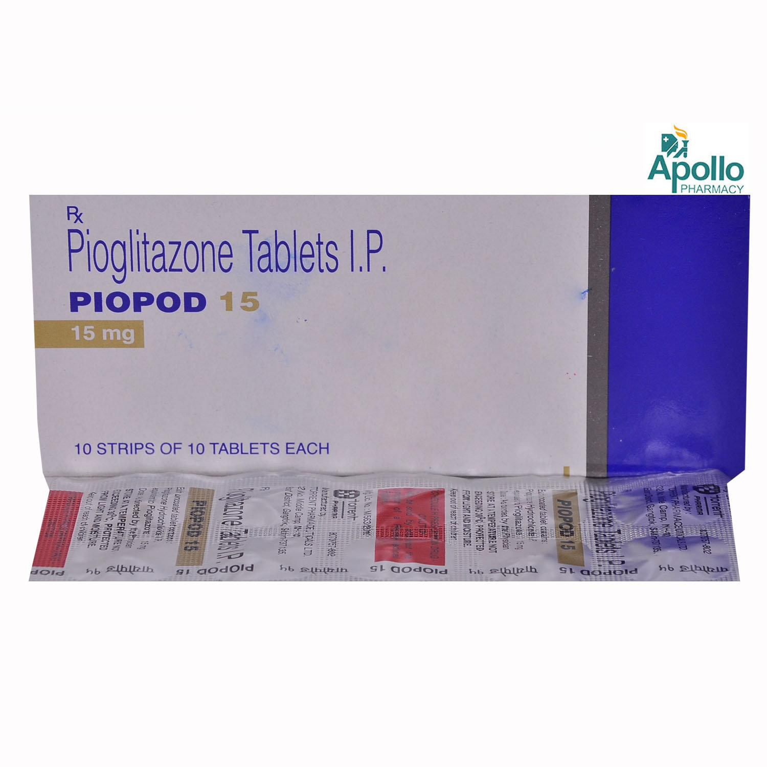 Piopod 15 Tablet 10's, Pack of 10 TabletS Piopod 15 Tablet 10's, Pack of 10 TabletS
