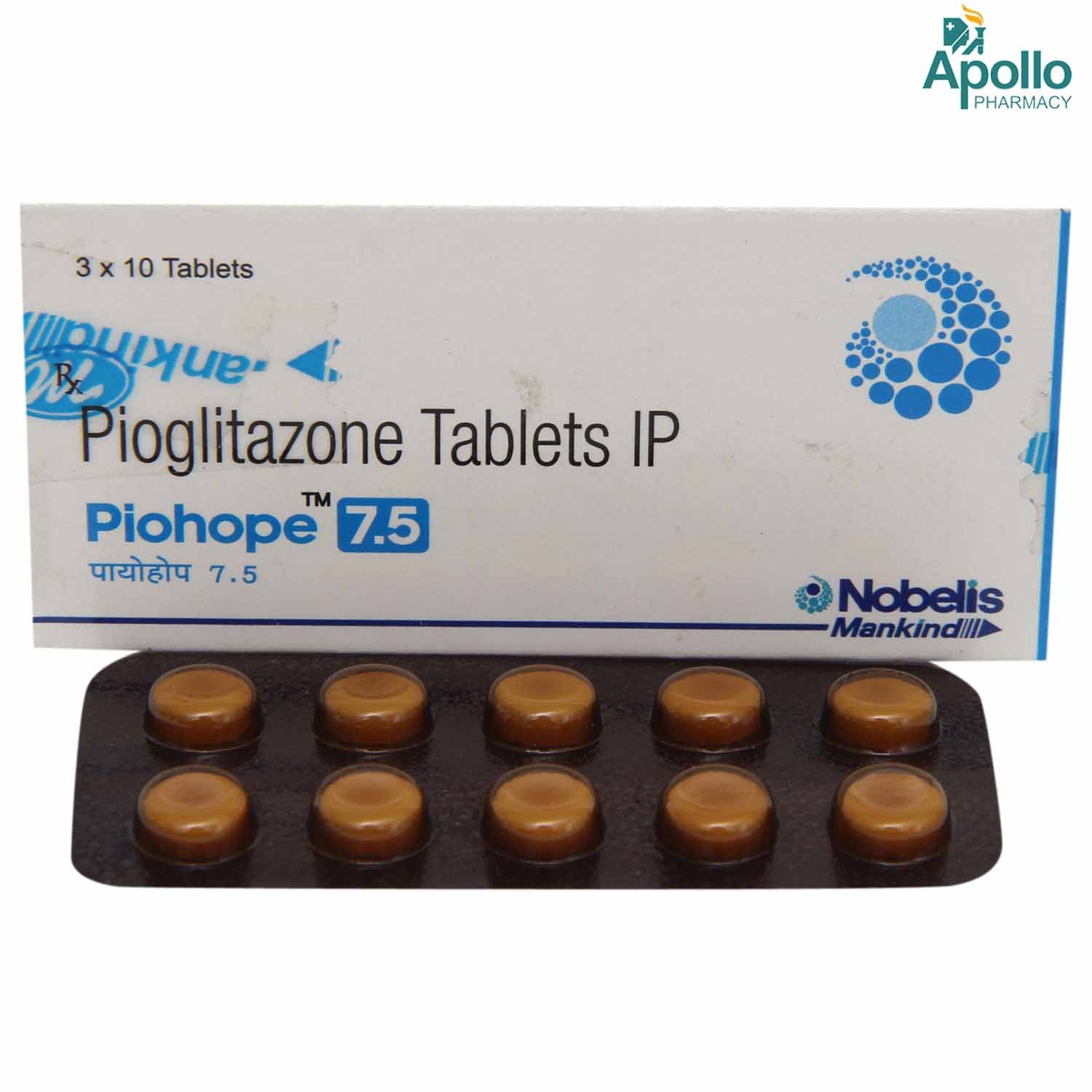 Piohope 7.5Mg Tablet 10'S, Pack of 10 TabletS Piohope 7.5Mg Tablet 10'S, Pack of 10 TabletS