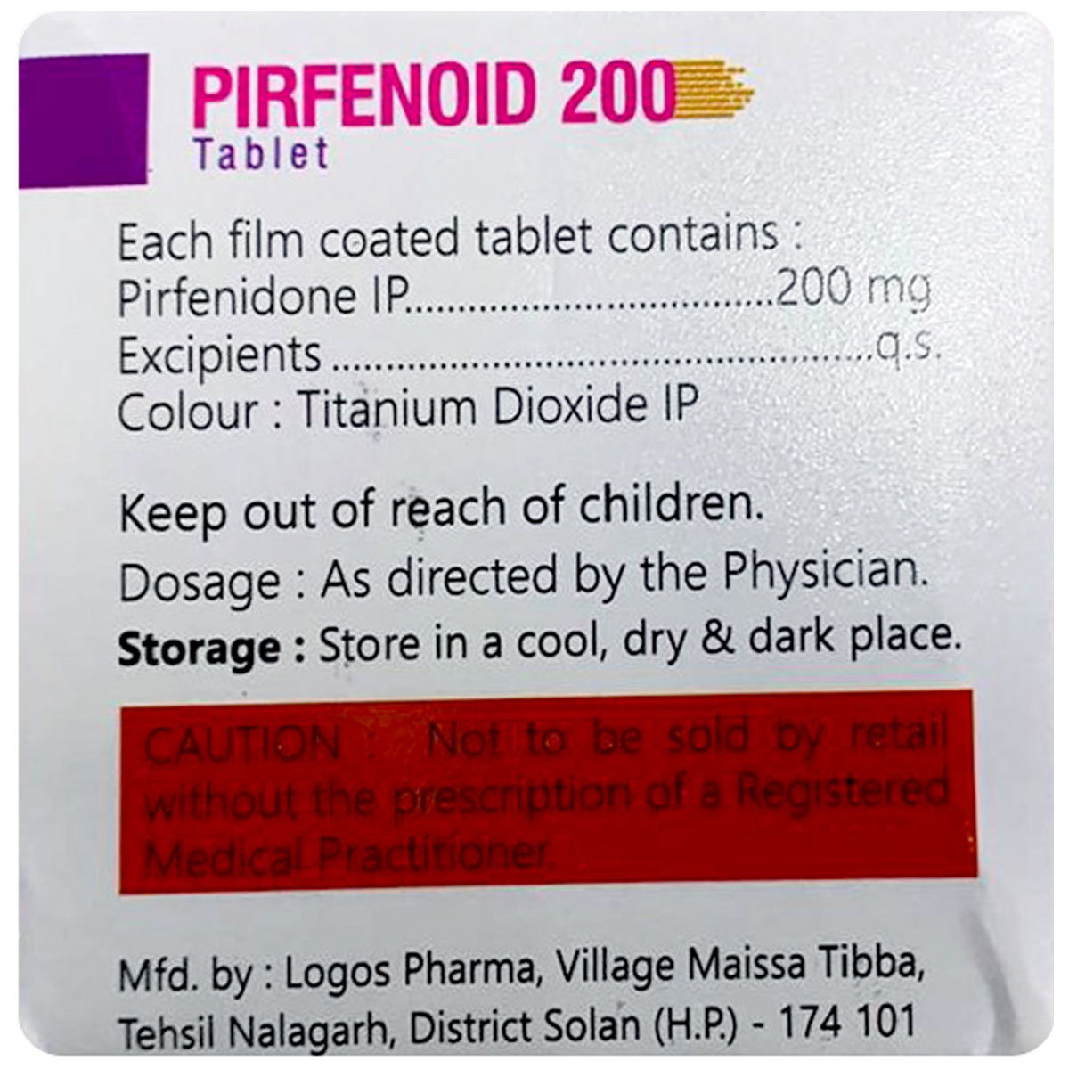 Pirfenoid 200 Tablet 15's, Pack of 15 Pirfenoid 200 Tablet 15's, Pack of 15