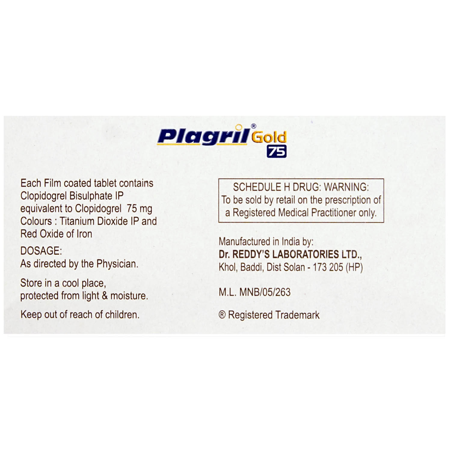 Plagril Gold 75 Tablet 10's, Pack of 10 TABLETS Plagril Gold 75 Tablet 10's, Pack of 10 TABLETS