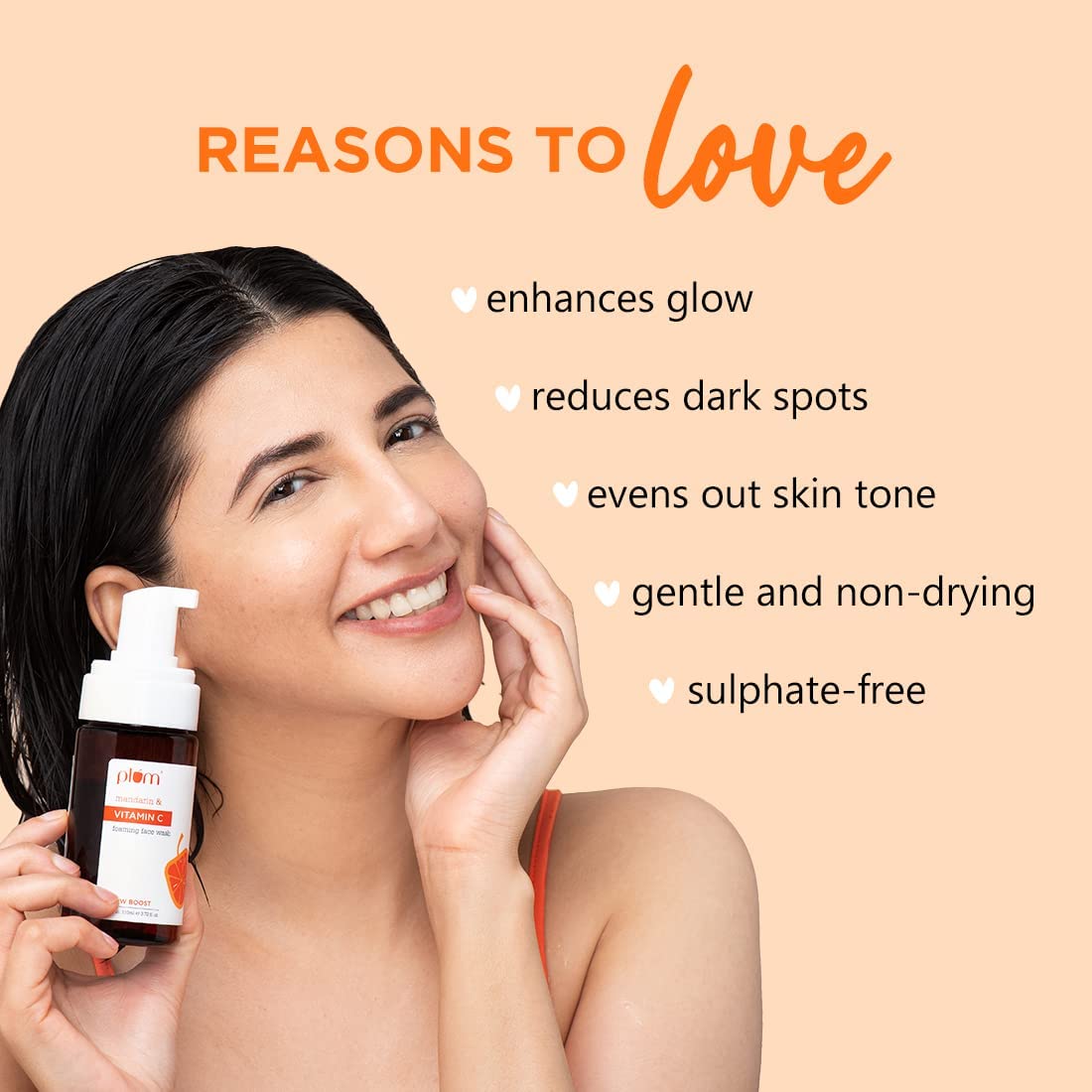 Plum Vitamin C Foaming Face Wash 110 ml | With Mandarin | Gentle Cleansing | Boosts Glow | For Dark Spots & Hyperpigmentation | Evens Out Skin Tone | For All Skin Type, Pack of 1 Plum Vitamin C Foaming Face Wash 110 ml | With Mandarin | Gentle Cleansing | Boosts Glow | For Dark Spots & Hyperpigmentation | Evens Out Skin Tone | For All Skin Type, Pack of 1