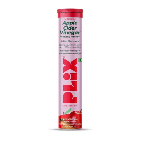 Plix Apple Cider Vinegar Apple Flavour, 15 Tablets