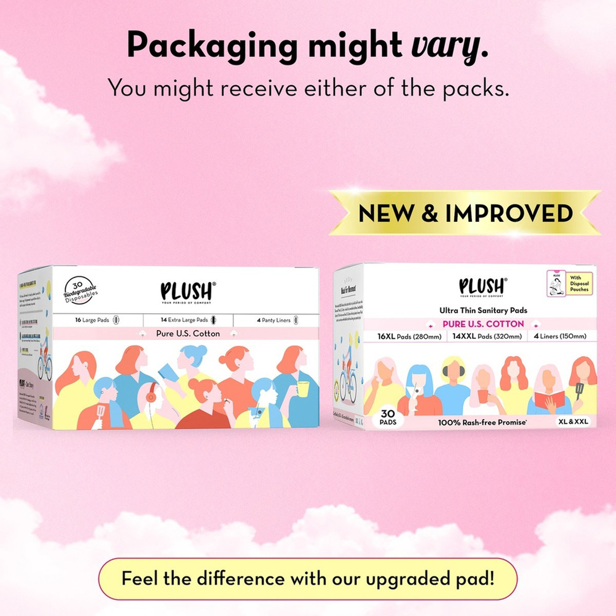 Plush Sanitary Napkins with Disposable Pouchs, 30 Count, Pack of 1 Plush Sanitary Napkins with Disposable Pouchs, 30 Count, Pack of 1