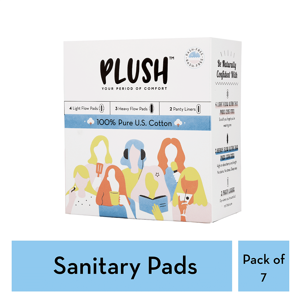 Plush 100 Pure US Cotton Ultra Thin Sanitary Pads, 7 Count Price, Uses