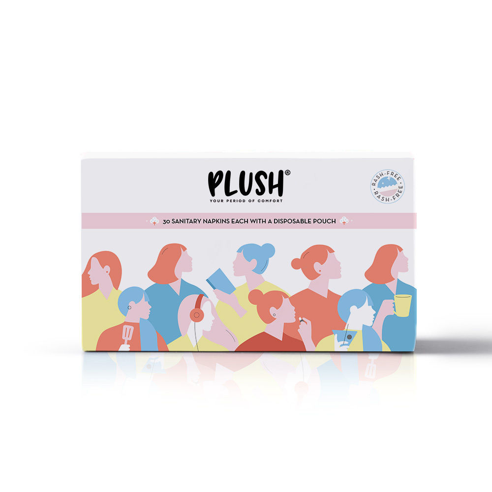 Plush Sanitary Napkins with Disposable Pouchs, 30 Count, Pack of 1 