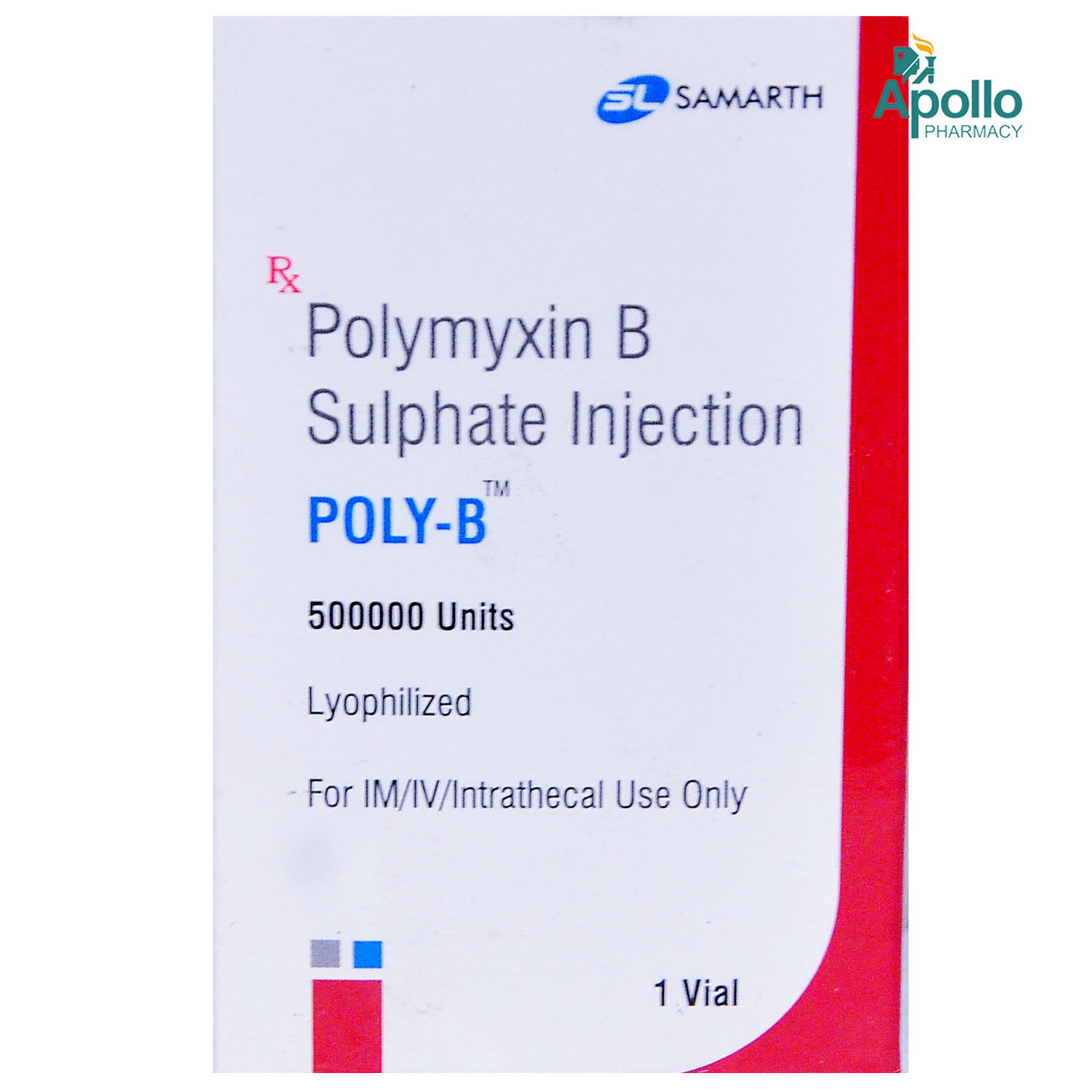 Buy Poly-B 500000IU Injection 1's Online