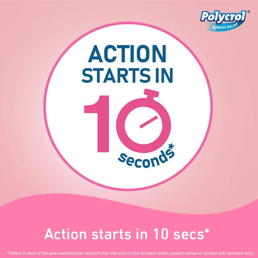 Polycrol Xpress Relief Sugar Free Antacid Antigas Gel, 200 ml Price