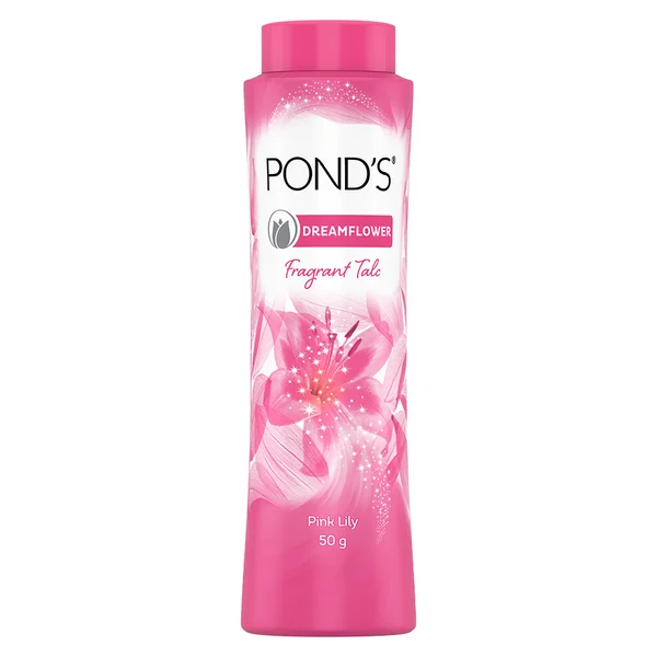 Pond's Dreamflower Fragrant Pink Lily Talc Powder 50 gm | Reduce Sweat | Controls Body Odour With Pink Lily Fragrance, Pack of 1