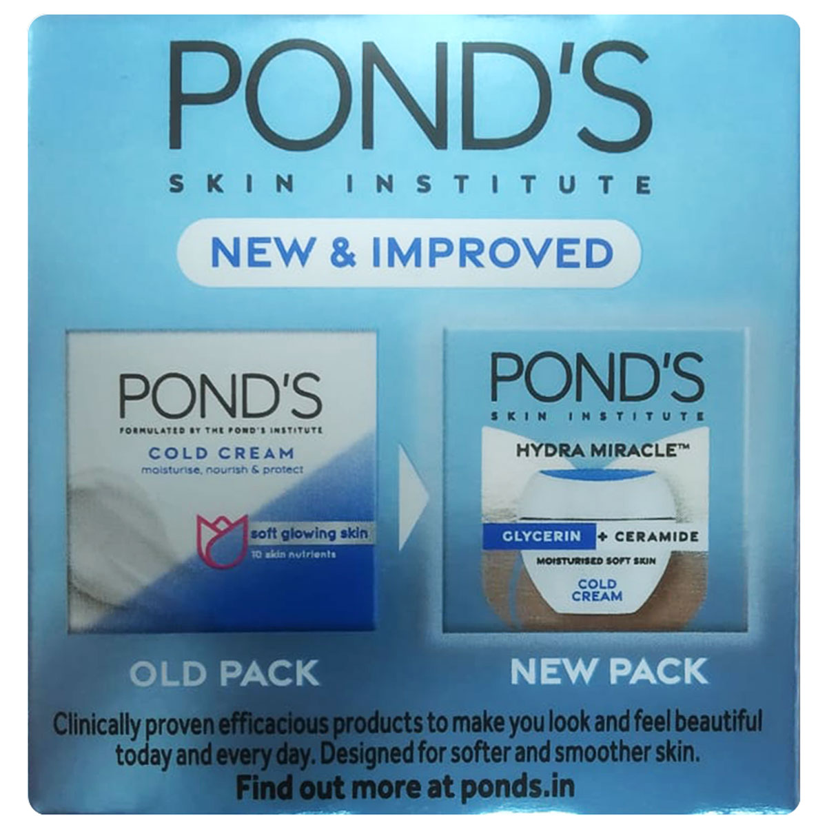 Pond's Hydra Miracle Moisturising Cold Cream 55 ml | With 10 Skin Nutrients & Moisturizers | Nourishes, Moisturises & Protects Skin | For Soft Glowing Skin In Winter, Pack of 1 Pond's Hydra Miracle Moisturising Cold Cream 55 ml | With 10 Skin Nutrients & Moisturizers | Nourishes, Moisturises & Protects Skin | For Soft Glowing Skin In Winter, Pack of 1