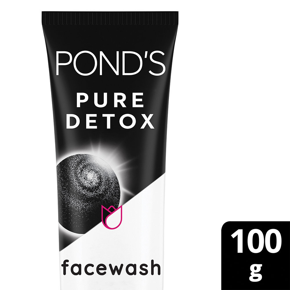Pond's Pure Detox Face Wash 100 gm | With Activated Charcoal | Deep Cleansing Of Pollutants & Dirts | For Glowing Skin, Pack of 1 Pond's Pure Detox Face Wash 100 gm | With Activated Charcoal | Deep Cleansing Of Pollutants & Dirts | For Glowing Skin, Pack of 1