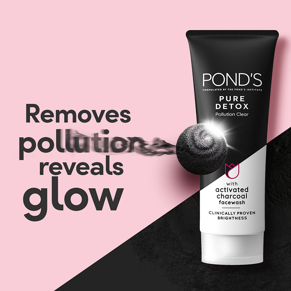 Pond's Pure Detox Face Wash 100 gm | With Activated Charcoal | Deep Cleansing Of Pollutants & Dirts | For Glowing Skin, Pack of 1 Pond's Pure Detox Face Wash 100 gm | With Activated Charcoal | Deep Cleansing Of Pollutants & Dirts | For Glowing Skin, Pack of 1