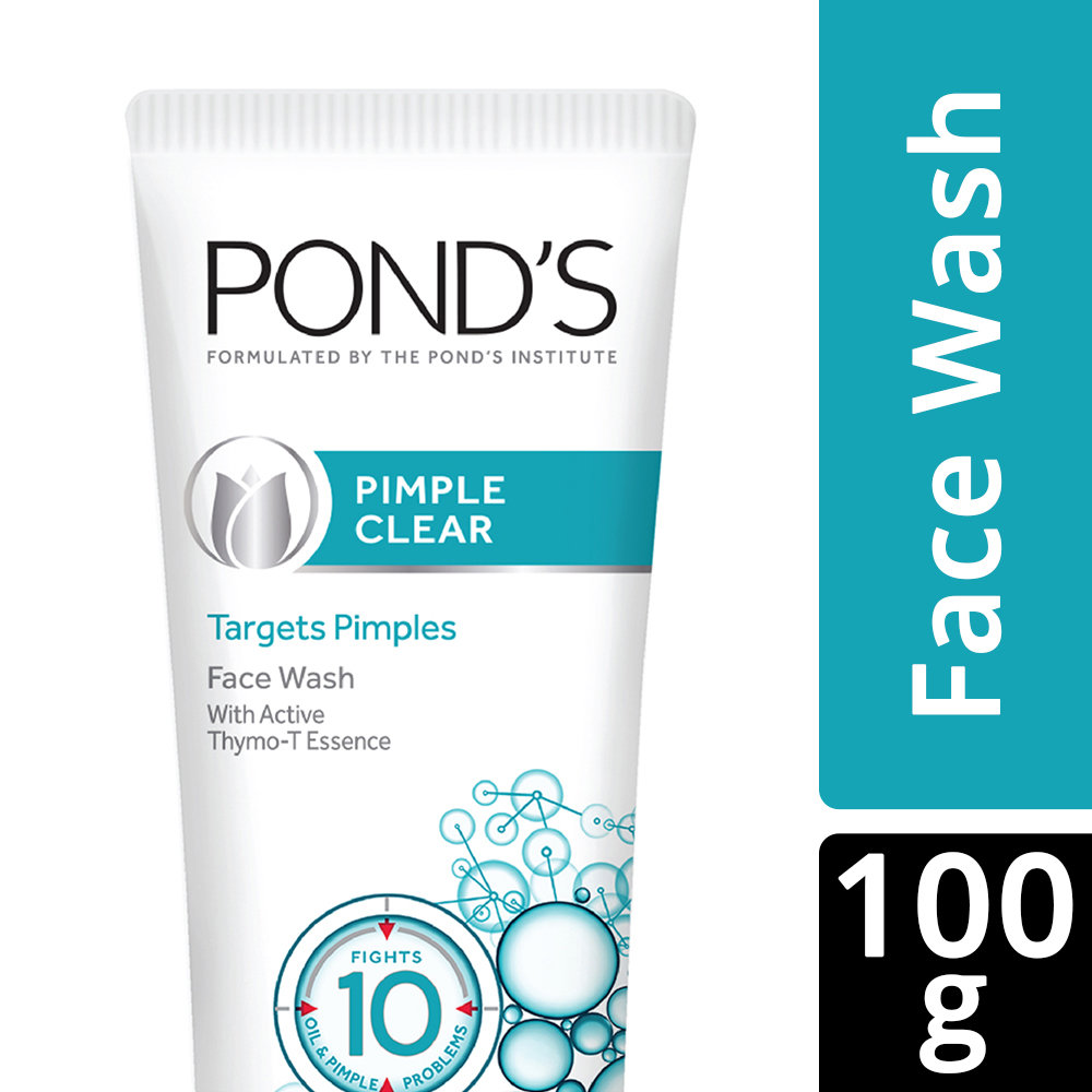 Pond's Pimple Clear Face Wash 100 gm | With Active Thymo T Essence | Fights Pimple in 3 Days, Pack of 1 Pond's Pimple Clear Face Wash 100 gm | With Active Thymo T Essence | Fights Pimple in 3 Days, Pack of 1