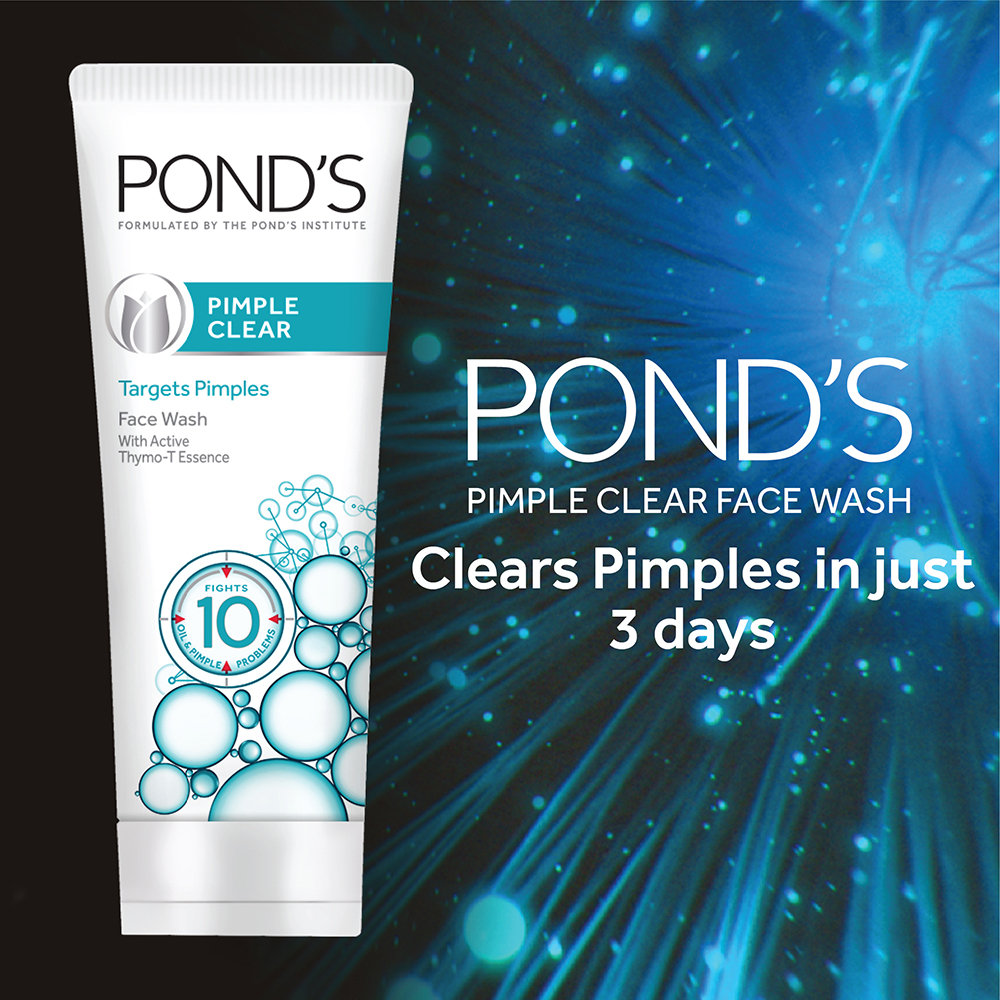 Pond's Pimple Clear Face Wash 100 gm | With Active Thymo T Essence | Fights Pimple in 3 Days, Pack of 1 Pond's Pimple Clear Face Wash 100 gm | With Active Thymo T Essence | Fights Pimple in 3 Days, Pack of 1