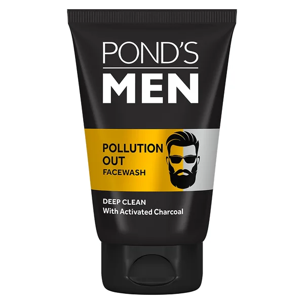 Pond's Men Pollution Out Face Wash 50 gm | With Activated Charcoal | Removes Pollutant & Dirt | Deeply Cleanses Skin | For Men Only