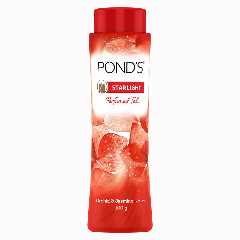 Pond's Starlight Talcum Powder 100 gm | With Orchid & Jasmin Notes | Reduces Sweat | Fights Body Odour With Orchid & Jasmin Fragrance | For Both Men & Women, Pack of 1 Pond's Starlight Talcum Powder 100 gm | With Orchid & Jasmin Notes | Reduces Sweat | Fights Body Odour With Orchid & Jasmin Fragrance | For Both Men & Women, Pack of 1
