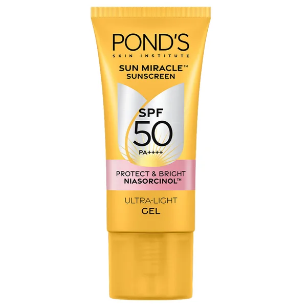 Pond's Sun Miracle Protect & Bright SPF 50 PA++++ Ultra-Light Sunscreen Gel, 50 gm