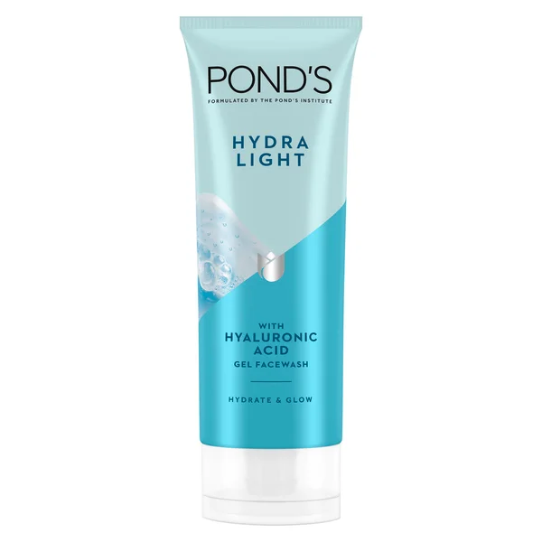 Pond's Hydralight Gel Face Wash 100 gm | With Hyaluronic Acid | Hydrates Skin | Gentle Cleansing | For Glowing &amp; Hydrated Skin | Non Drying, Pack of 1