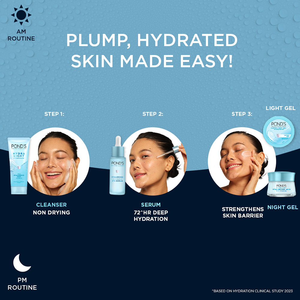 Pond's Hydralight Gel Face Wash 100 gm | With Hyaluronic Acid | Hydrates Skin | Gentle Cleansing | For Glowing & Hydrated Skin | Non Drying, Pack of 1 Pond's Hydralight Gel Face Wash 100 gm | With Hyaluronic Acid | Hydrates Skin | Gentle Cleansing | For Glowing & Hydrated Skin | Non Drying, Pack of 1