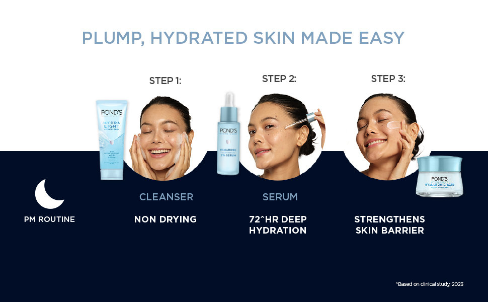 Pond's Hydralight Hyaluronic Acid Hydrating Night Gel 50 gm | Hyaluronic Acid & Pentavitin | Plumps Skin For 72 Hrs | Reduces Moisture Loss, Pack of 1 Pond's Hydralight Hyaluronic Acid Hydrating Night Gel 50 gm | Hyaluronic Acid & Pentavitin | Plumps Skin For 72 Hrs | Reduces Moisture Loss, Pack of 1