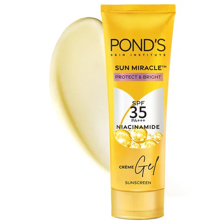 Pond's Sun Miracle Protect & Bright SPF 35 PA+++ Sunscreen Gel with Niacinamide, 50 gm