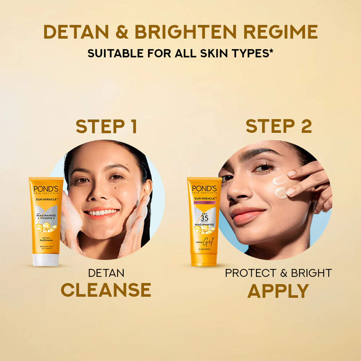 Pond's Sun Miracle Protect & Bright SPF 35 PA+++ Sunscreen Gel with Niacinamide, 50 gm, Pack of 1 Pond's Sun Miracle Protect & Bright SPF 35 PA+++ Sunscreen Gel with Niacinamide, 50 gm, Pack of 1